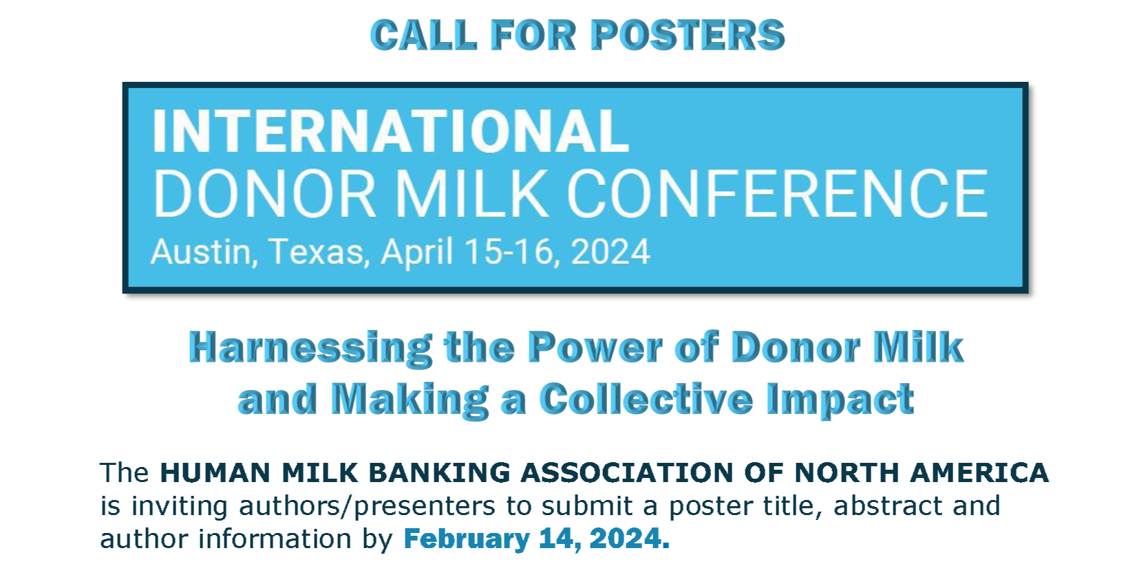 Call for Posters 2024 Human Milk Banking Association's International